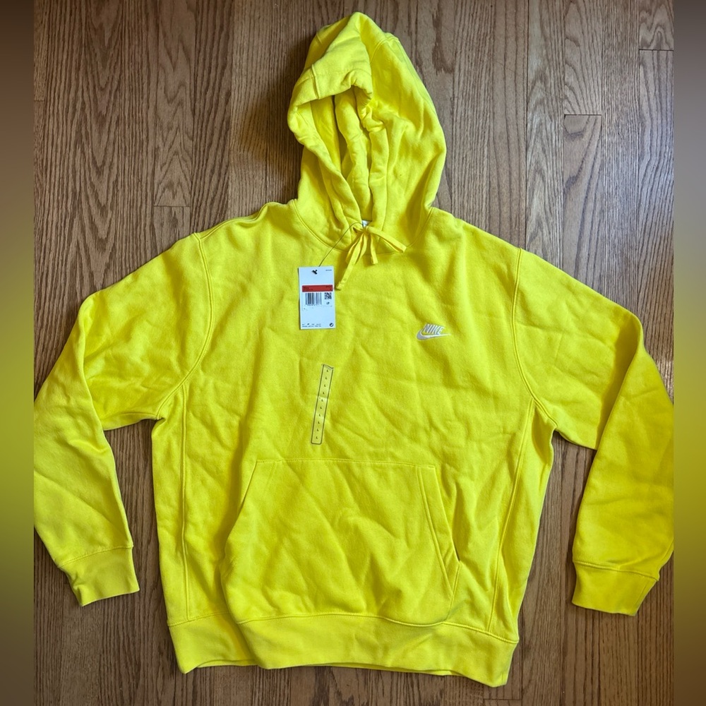 Nike Sportswear yellow Men's Hoodie, Embroidered Logo, L, NWT, BV2654-731